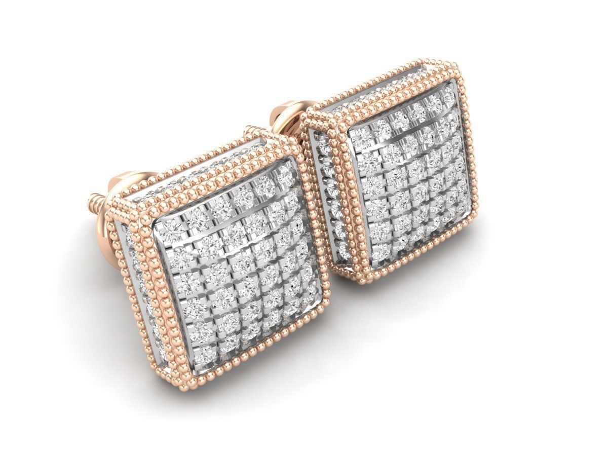 Diamond earrings for woman 3D print model_4