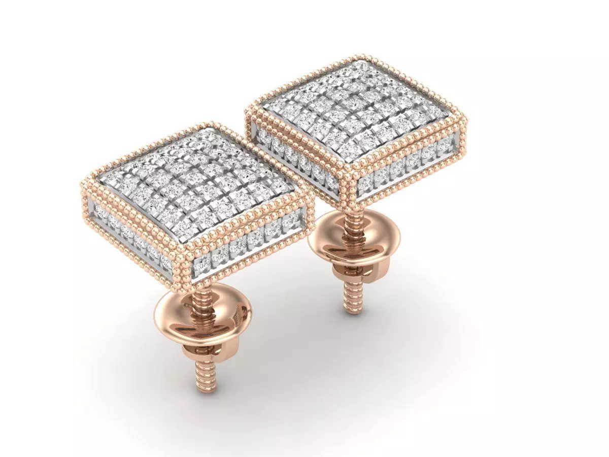 Diamond earrings for woman 3D print model_0