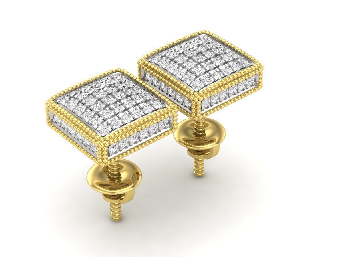 Diamond earrings for woman 3D print model_1