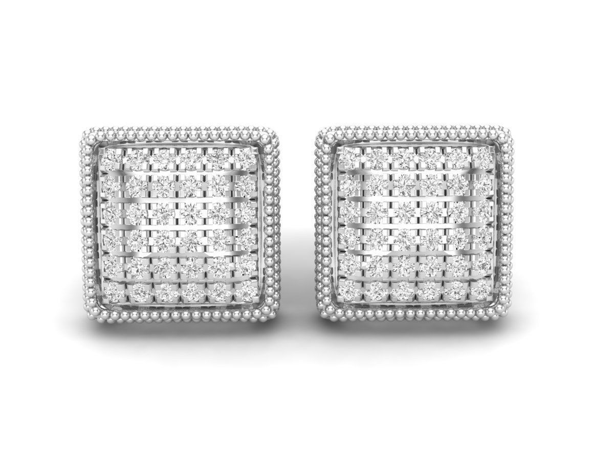 Diamond earrings for woman 3D print model_7
