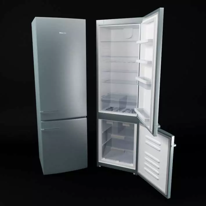 Modern Refrigerator With A Freezer 3D model_0