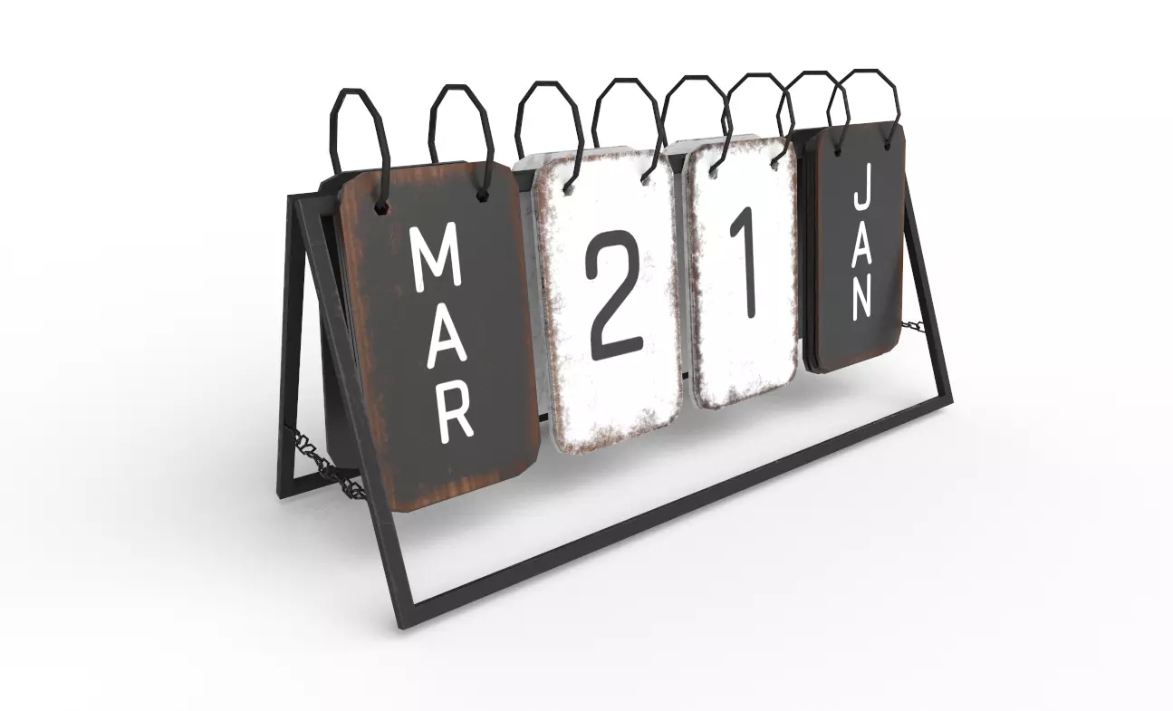 Calendar Low-poly 3D model_0