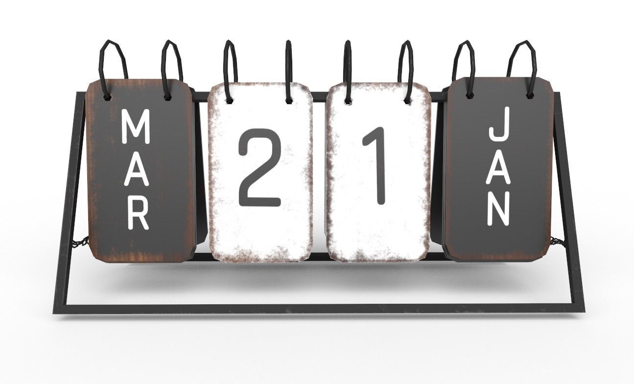 Calendar Low-poly 3D model_2