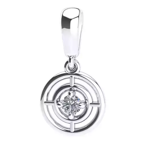 pendant solitary jewel with round diamond 1 stones 
