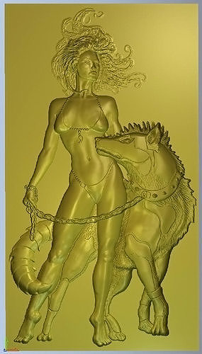 Lady with dog 3D print model