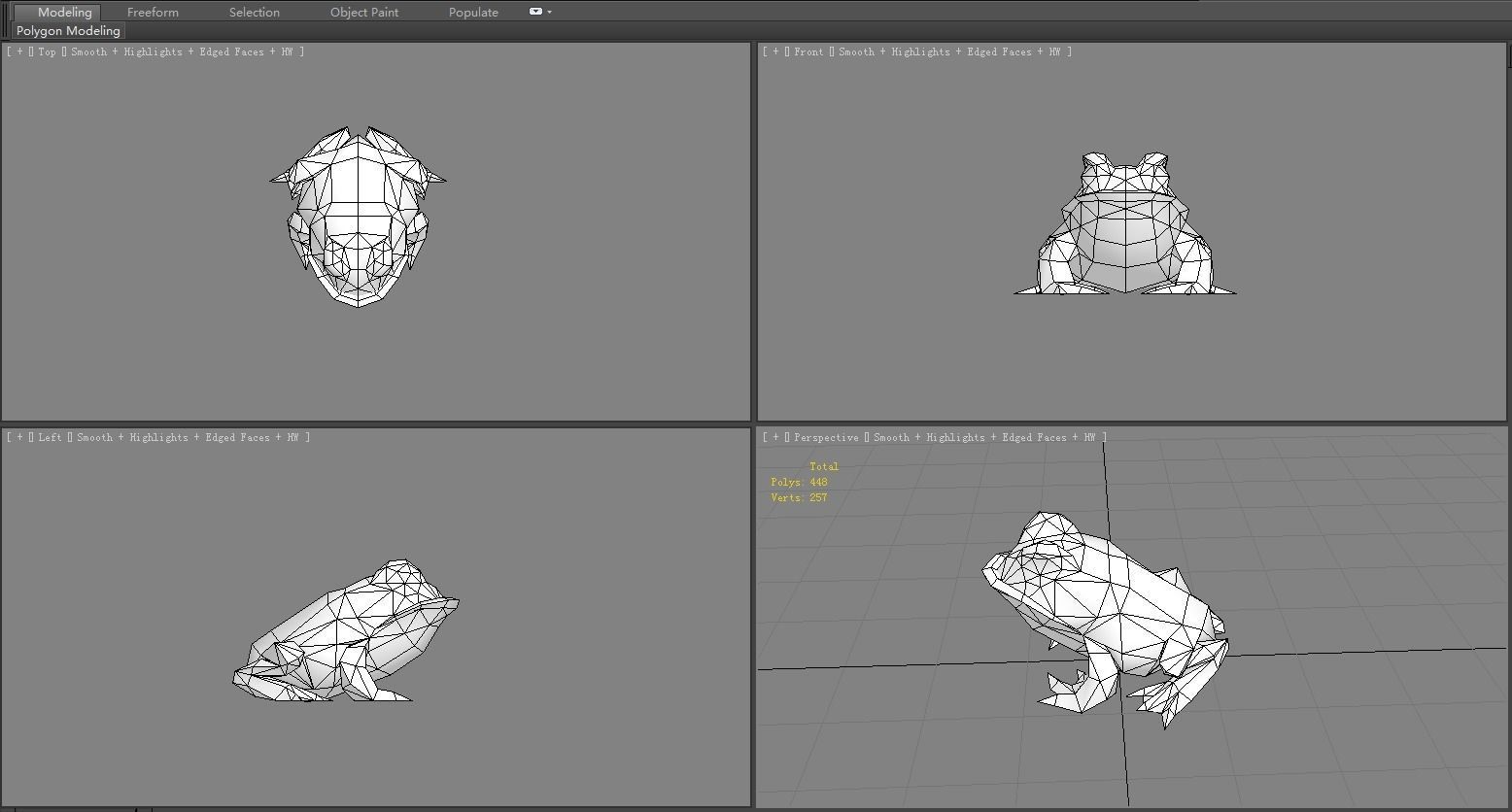 Cartoon frog Low-poly 3D model_5