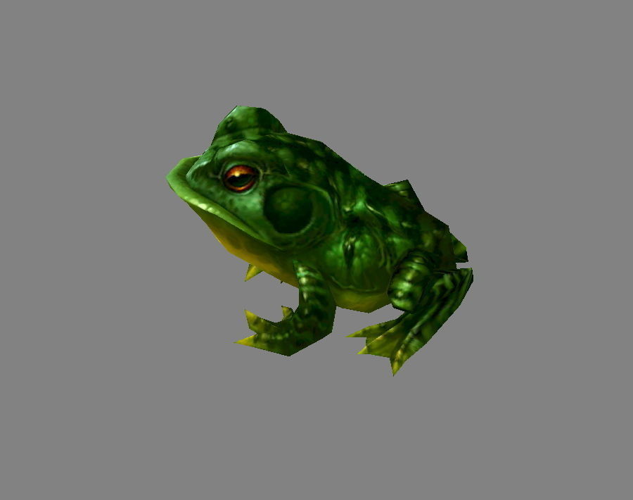 Cartoon frog Low-poly 3D model_1