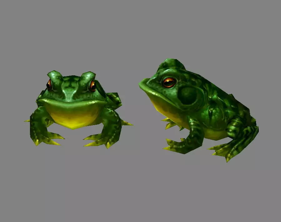 Cartoon frog Low-poly 3D model_0