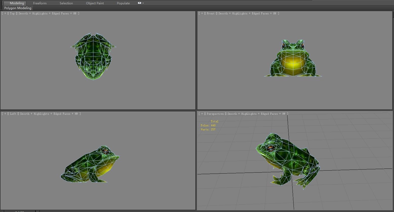 Cartoon frog Low-poly 3D model_4