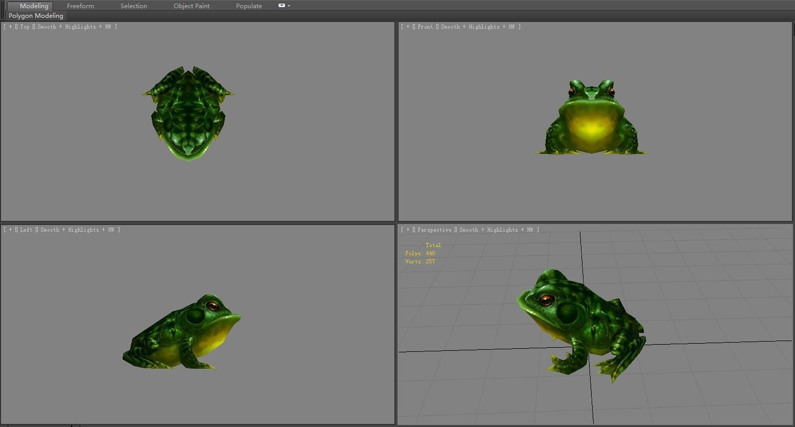 Cartoon frog Low-poly 3D model_3