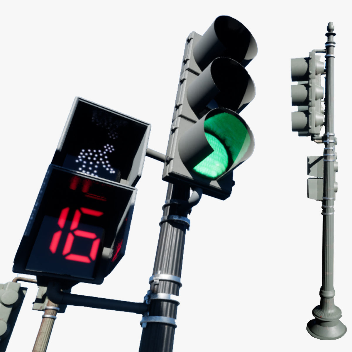 Traffic Lights 14 Pack - USA Washington DC Mall Capitol  3D model_11