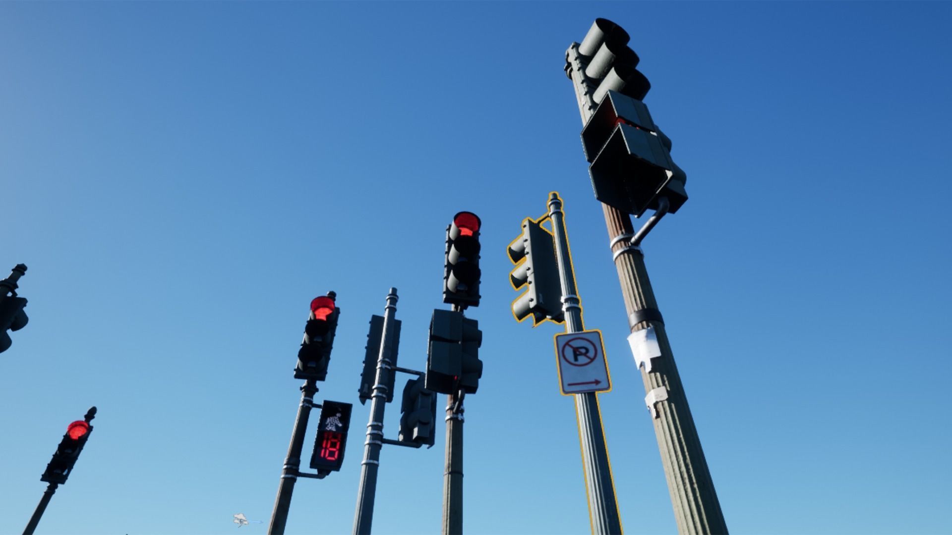 Traffic Lights 14 Pack - USA Washington DC Mall Capitol  3D model_9