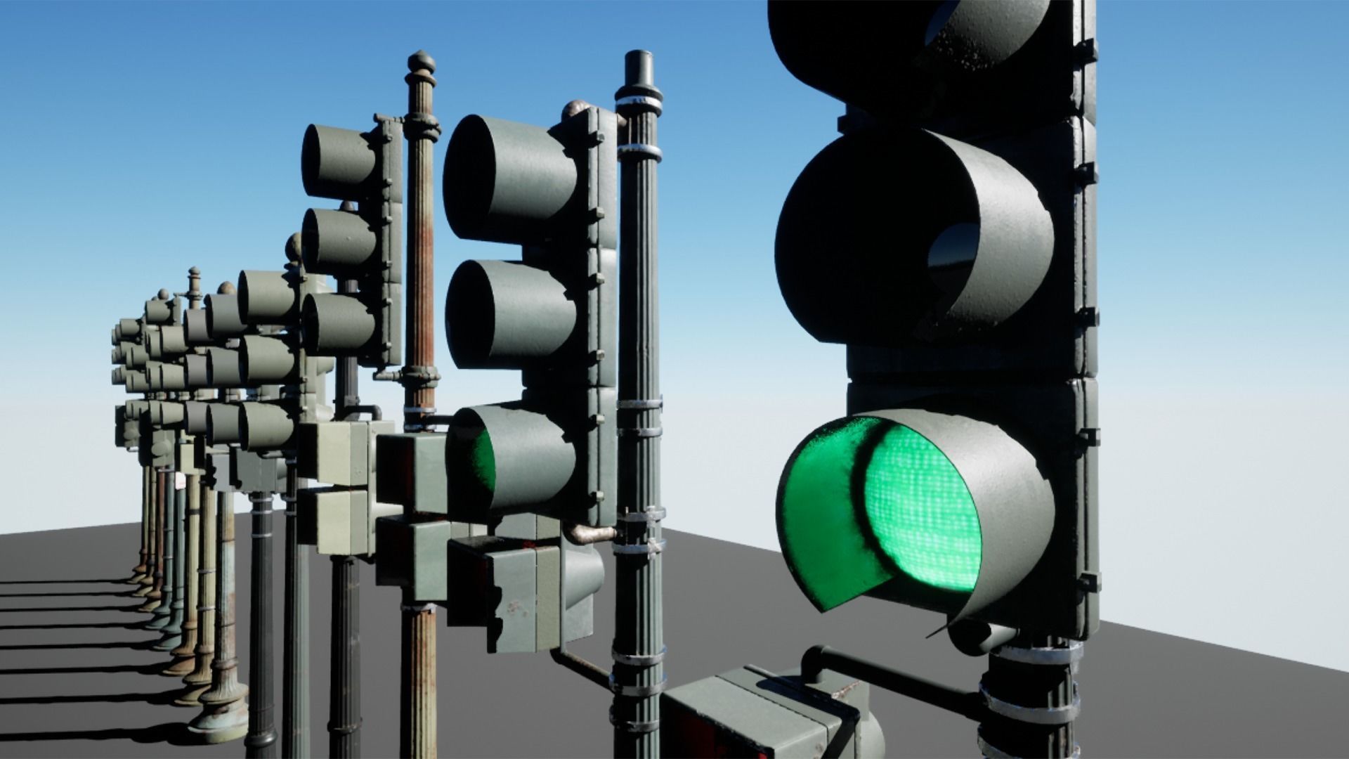 Traffic Lights 14 Pack - USA Washington DC Mall Capitol  3D model_4