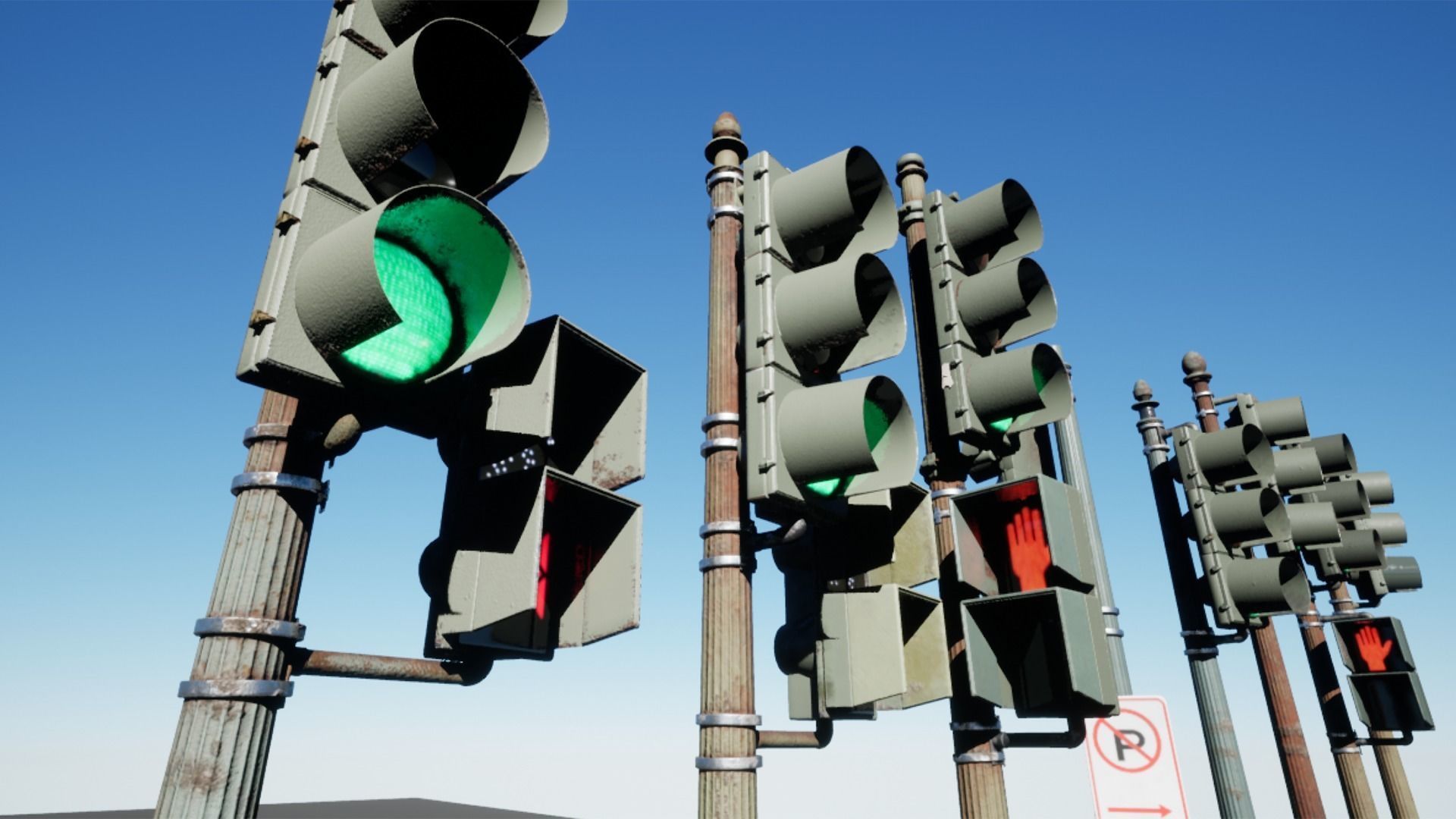 Traffic Lights 14 Pack - USA Washington DC Mall Capitol  3D model_6
