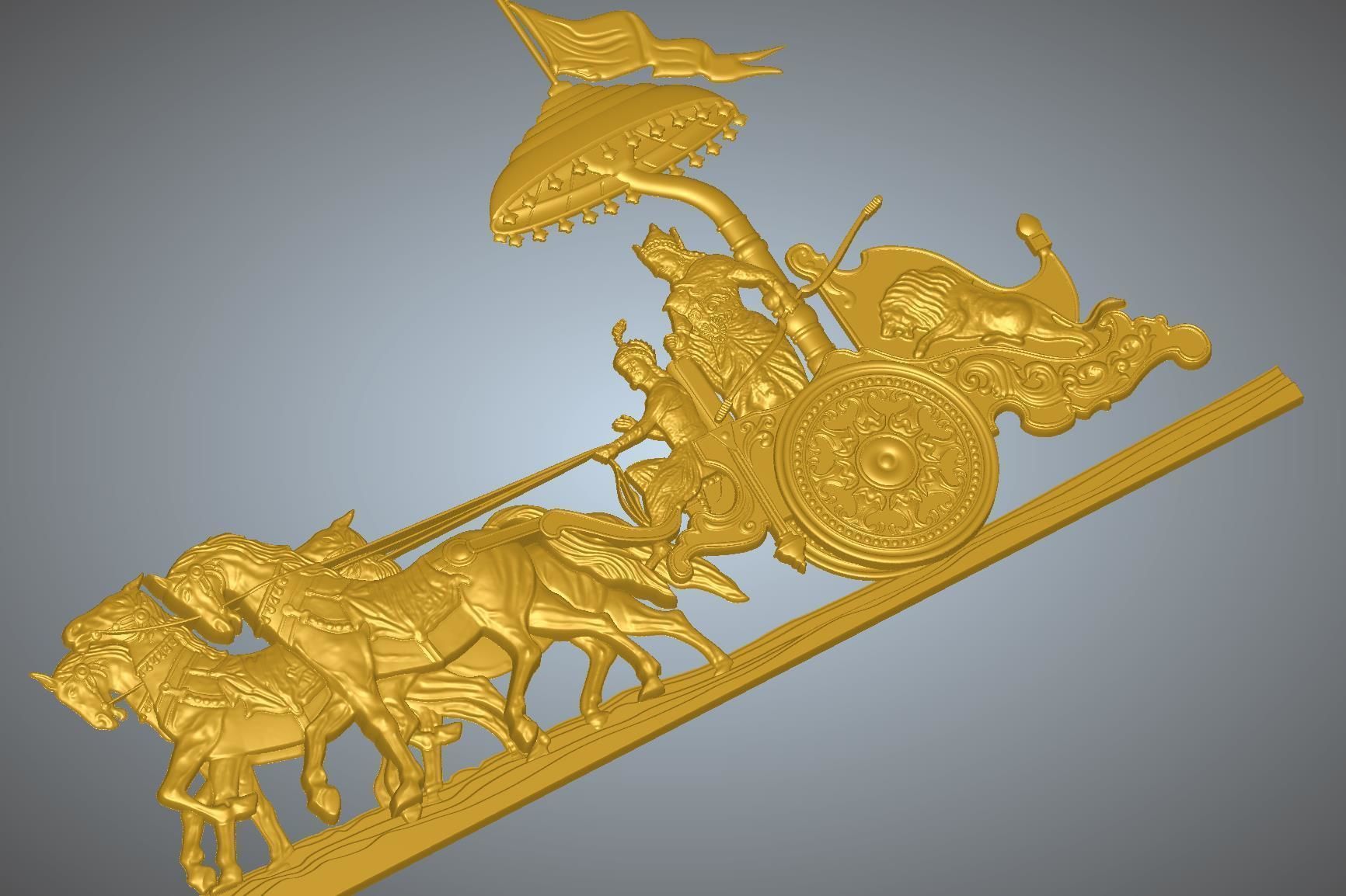 Krishna Arjuna Chariot Bhagwad Geeta 3D print model_6