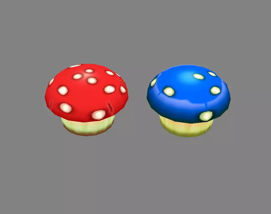 Cartoon poisonous mushroom Low-poly 3D model_0