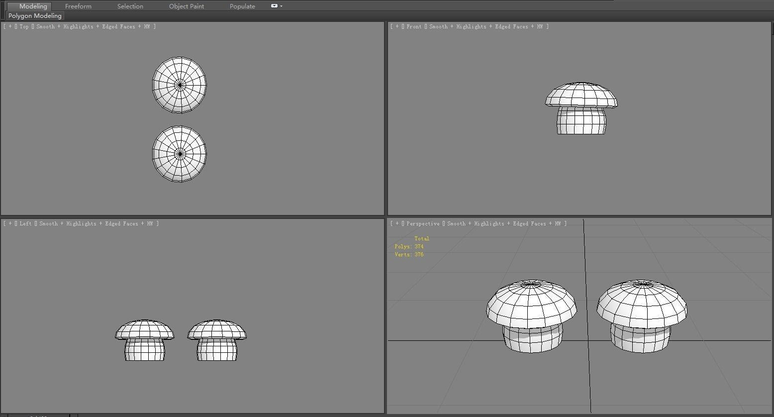 Cartoon poisonous mushroom Low-poly 3D model_5