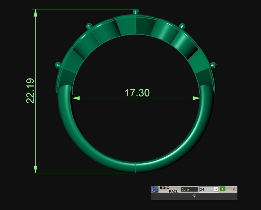 Diamond Jewelry Hearts Female Ring  3D print model 3D print model_5