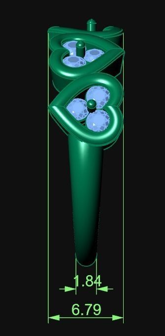 Diamond Jewelry Hearts Female Ring  3D print model 3D print model_6