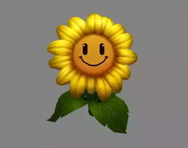 Cartoon smiling sunflower