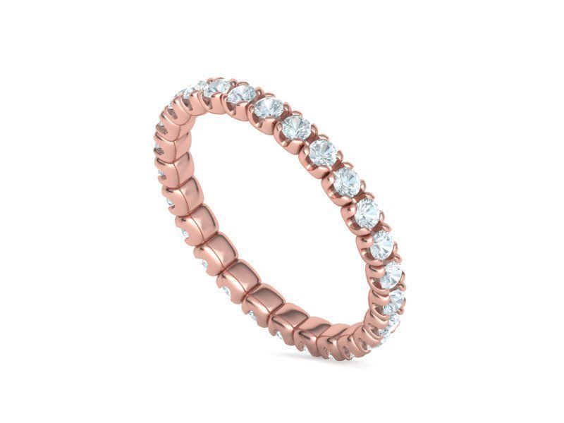 Eternity Wedding Band Ring 2mm Round Stones 3dmodel 3D print model_8