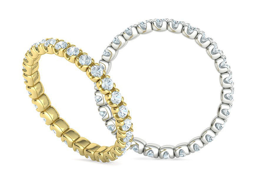Eternity Wedding Band Ring 2mm Round Stones 3dmodel 3D print model_1