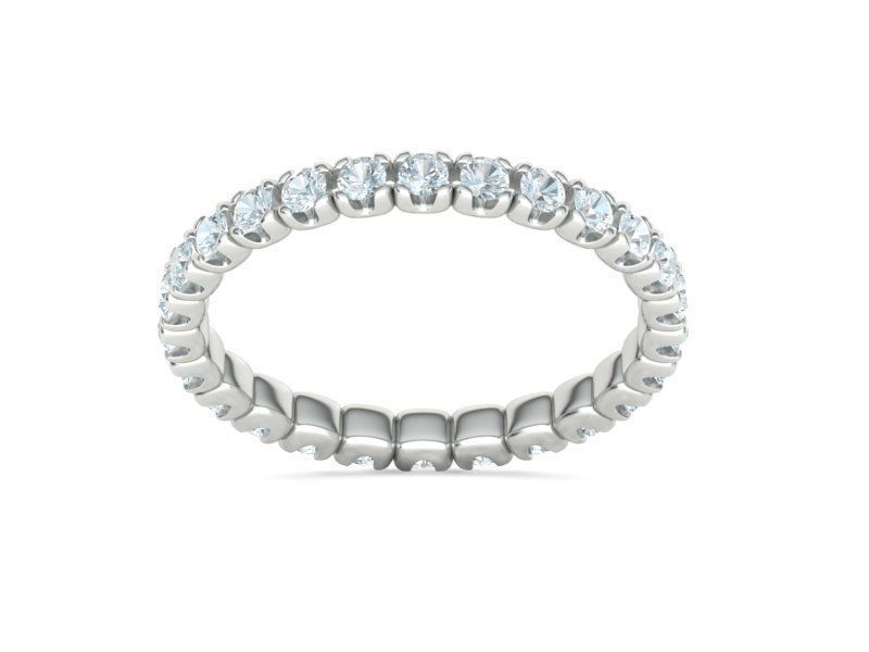 Eternity Wedding Band Ring 2mm Round Stones 3dmodel 3D print model_6