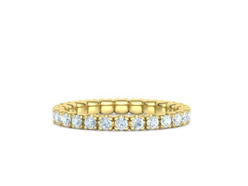 Eternity Wedding Band Ring 2mm Round Stones 3dmodel 3D print model_4