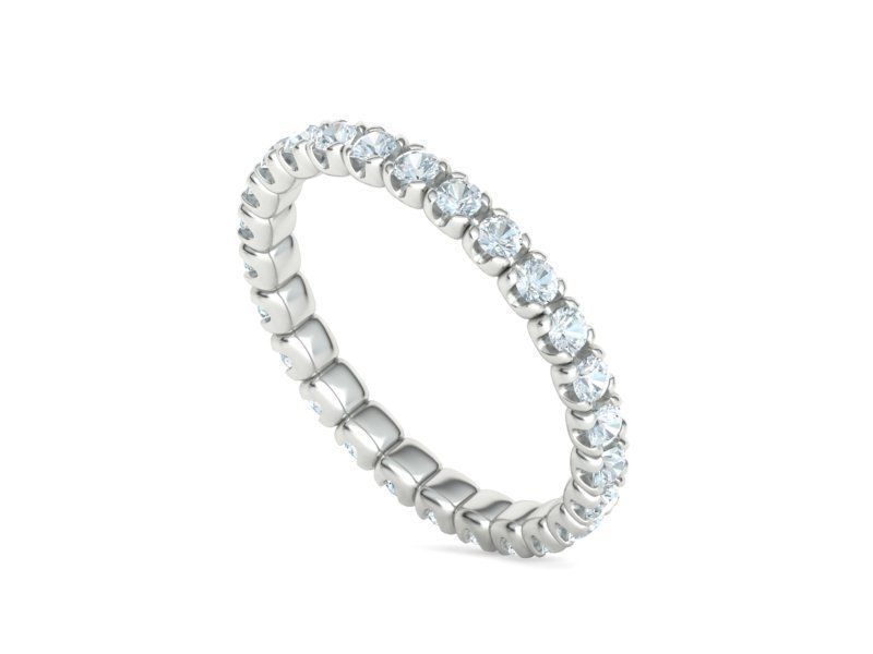 Eternity Wedding Band Ring 2mm Round Stones 3dmodel 3D print model_9