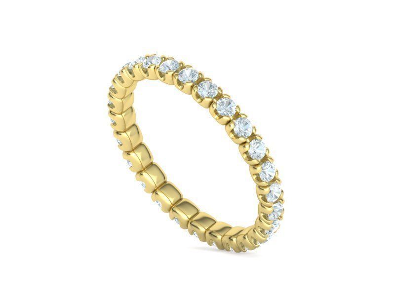Eternity Wedding Band Ring 2mm Round Stones 3dmodel 3D print model_10