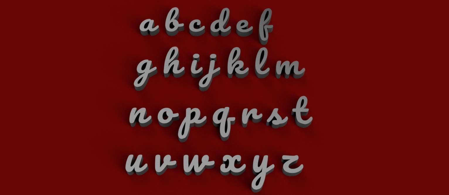 PACIF uppercase and lowercase 3D Letters STL FILE  3D print model_9