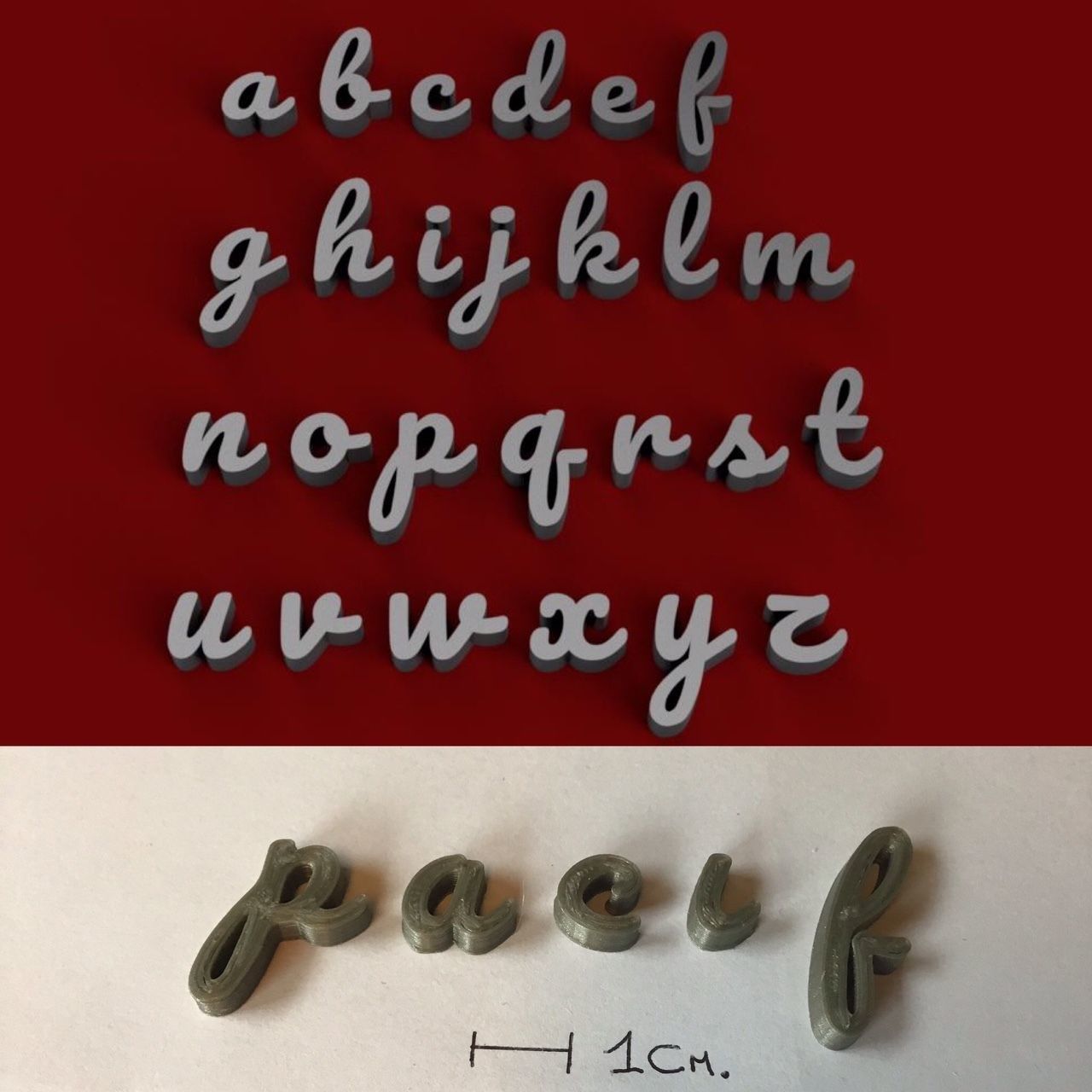 PACIF uppercase and lowercase 3D Letters STL FILE  3D print model_1
