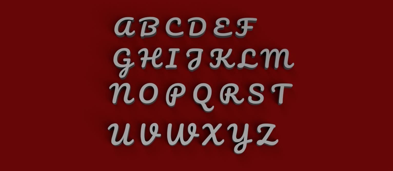 PACIF uppercase and lowercase 3D Letters STL FILE  3D print model_8