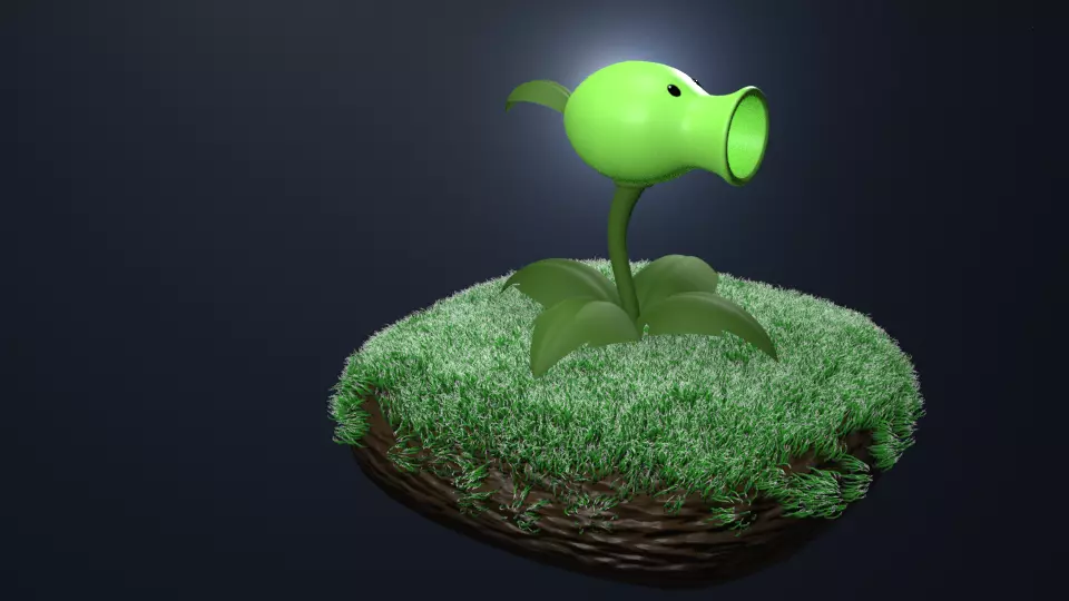 Pea Shooter Free low-poly 3D model