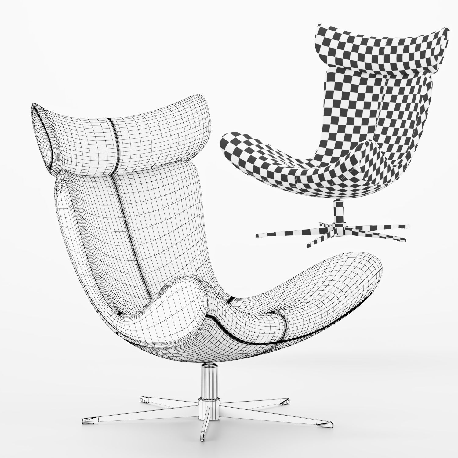Chair lounge leather 3D model_3