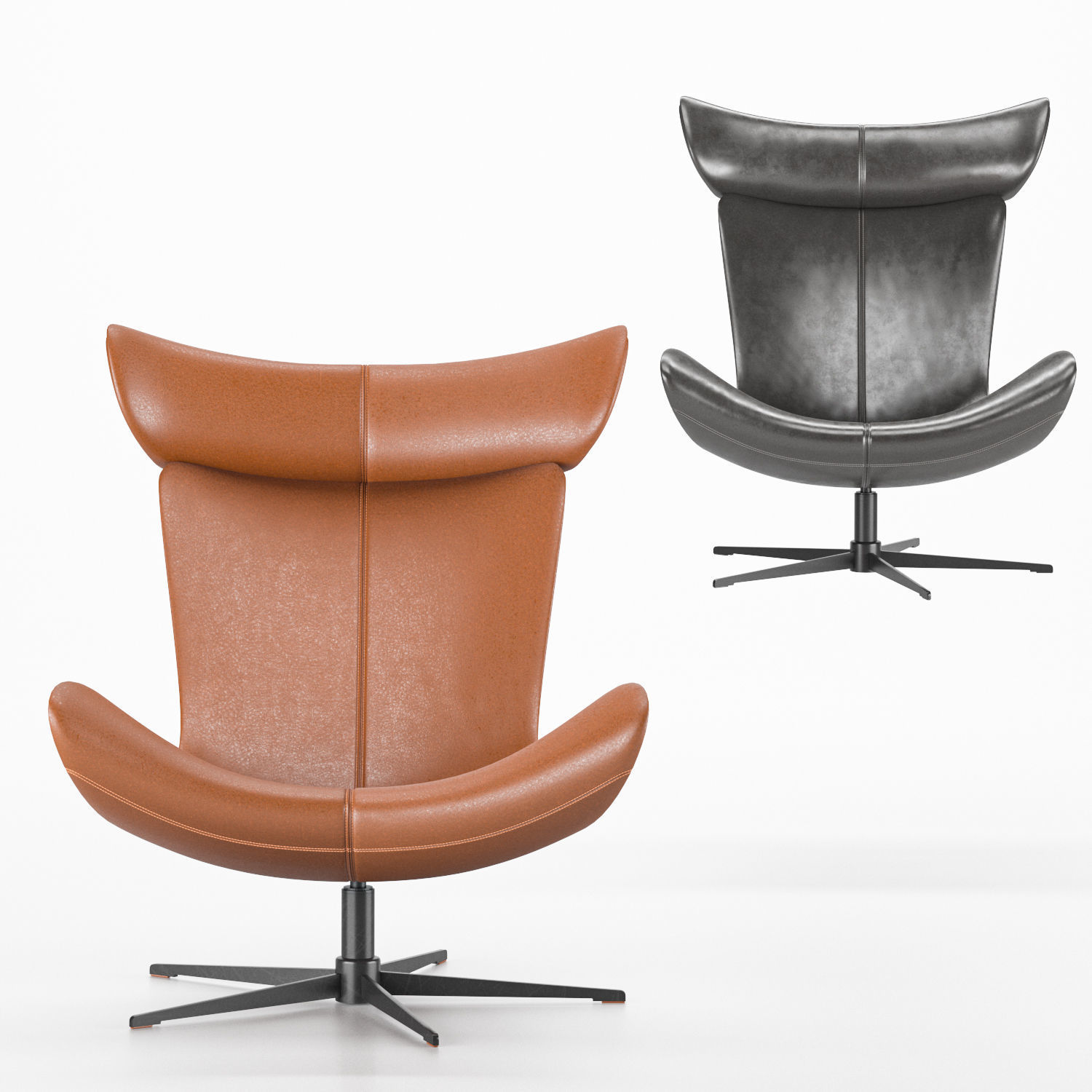 Chair lounge leather 3D model_2