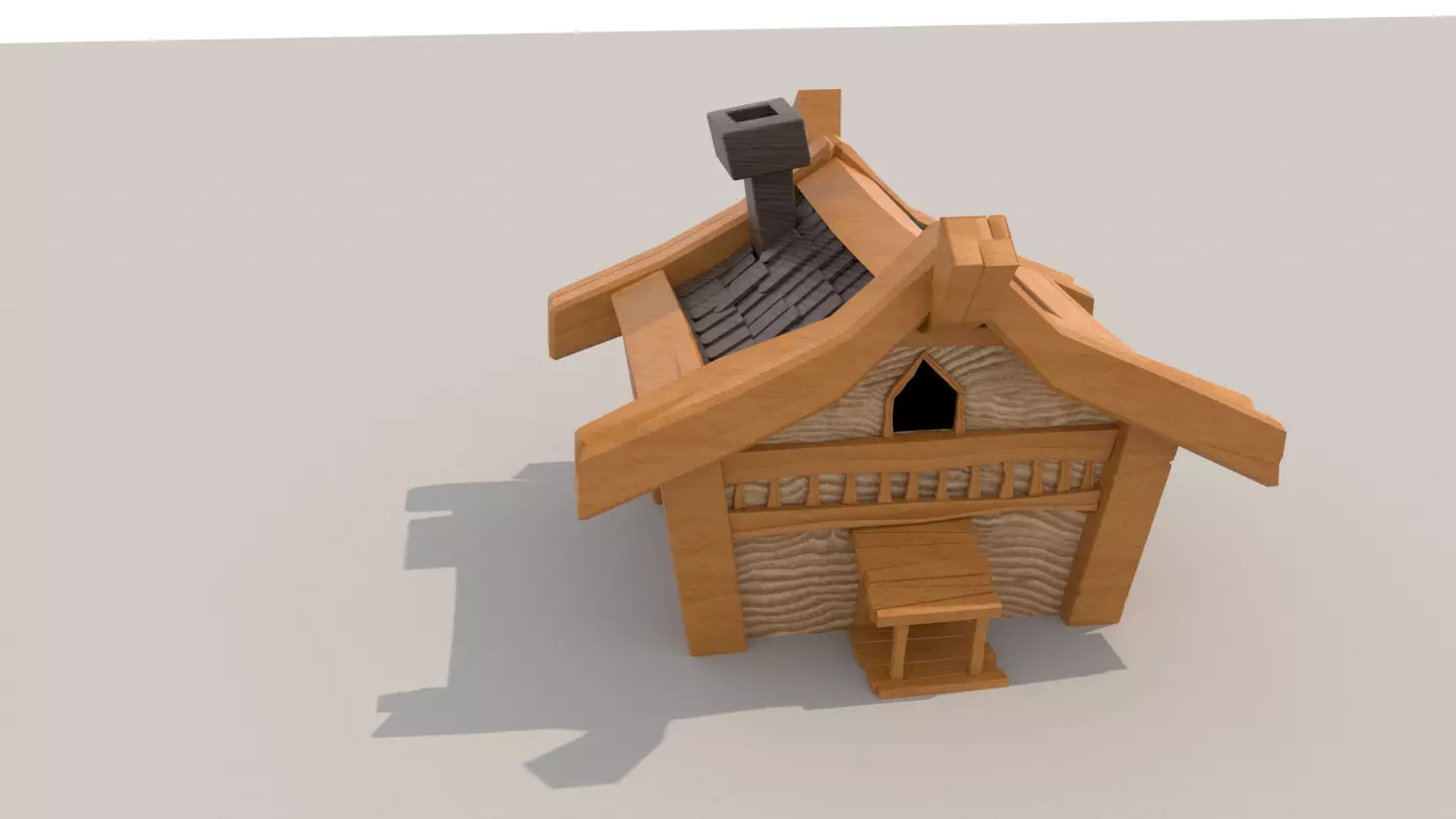 Small Wooden Forest Hut Free low-poly 3D model