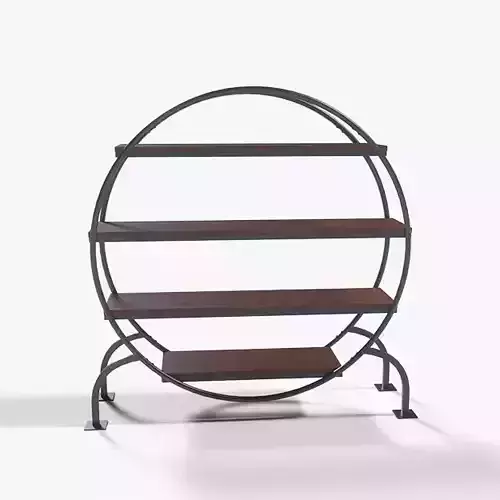 Round Books Shelve acacia veneer