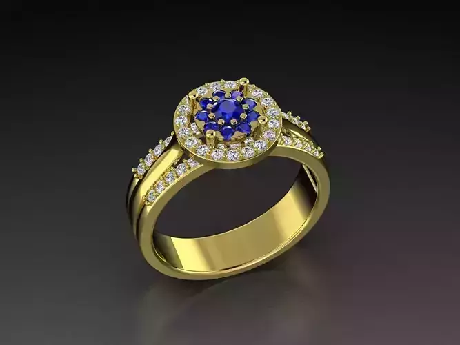 Diamond Jewelry Ring Sapphire blue Cut