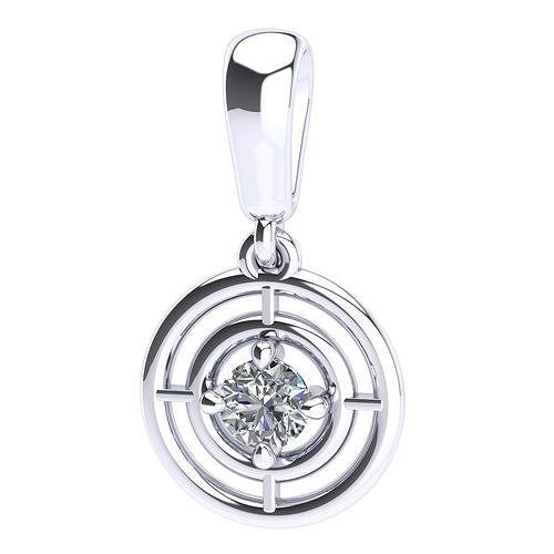pendant solitary jewel with round diamond 1 stone  3D print model