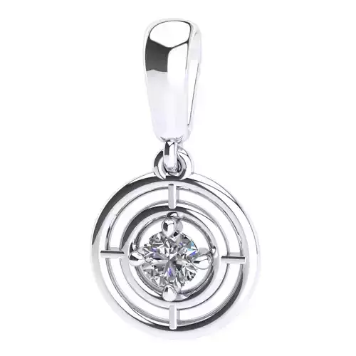 pendant solitary jewel with round diamond 1 stone 