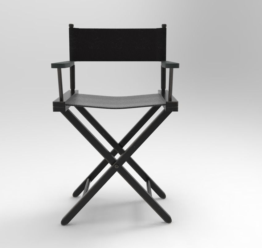 Directors Chair Low-poly 3D model_4