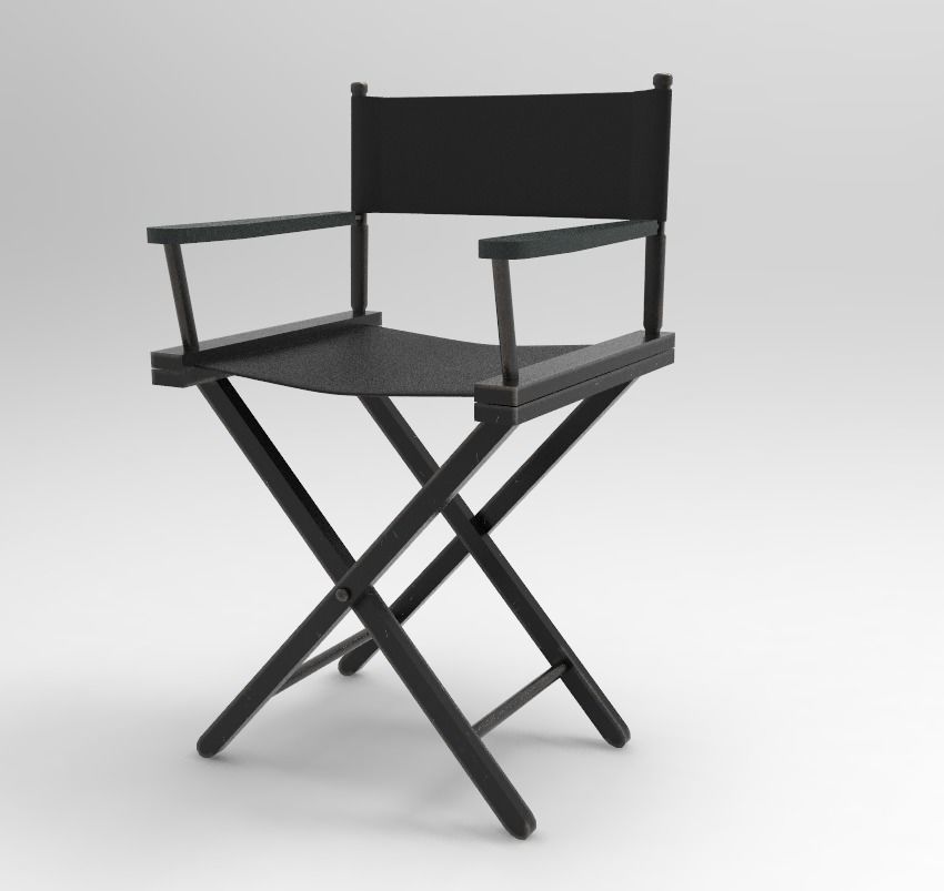 Directors Chair Low-poly 3D model_0