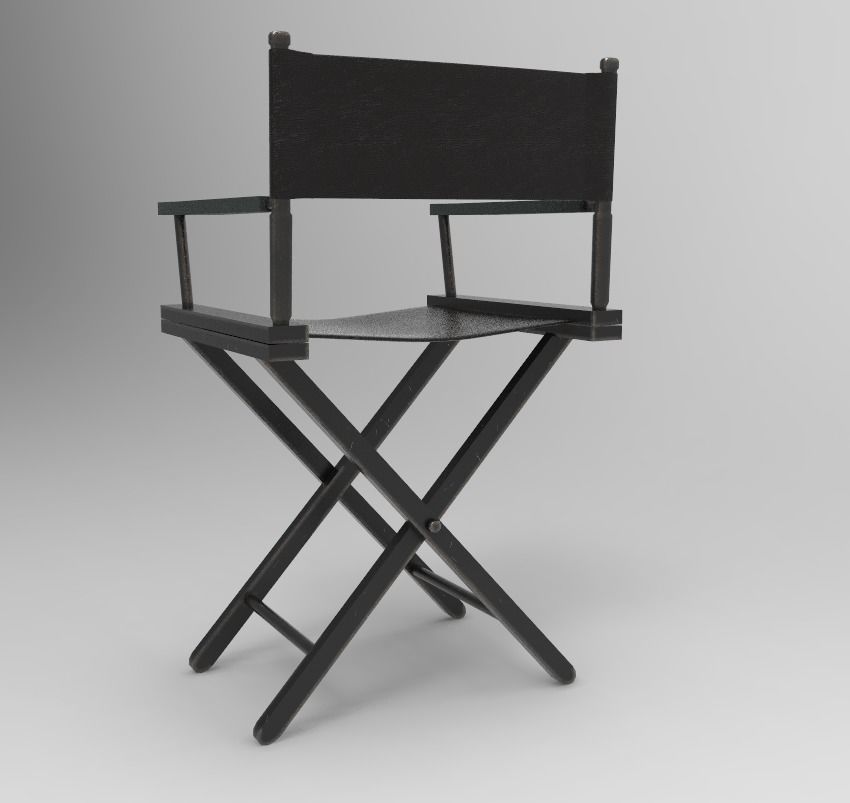 Directors Chair Low-poly 3D model_2
