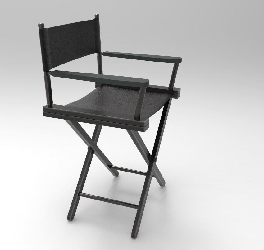 Directors Chair Low-poly 3D model_3