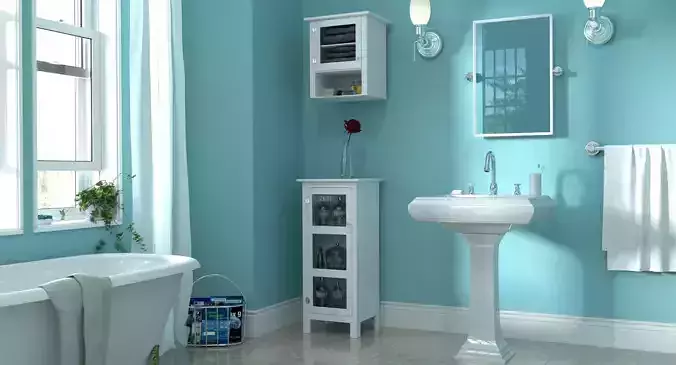 Simple Little Bathroom 3D model 3D model