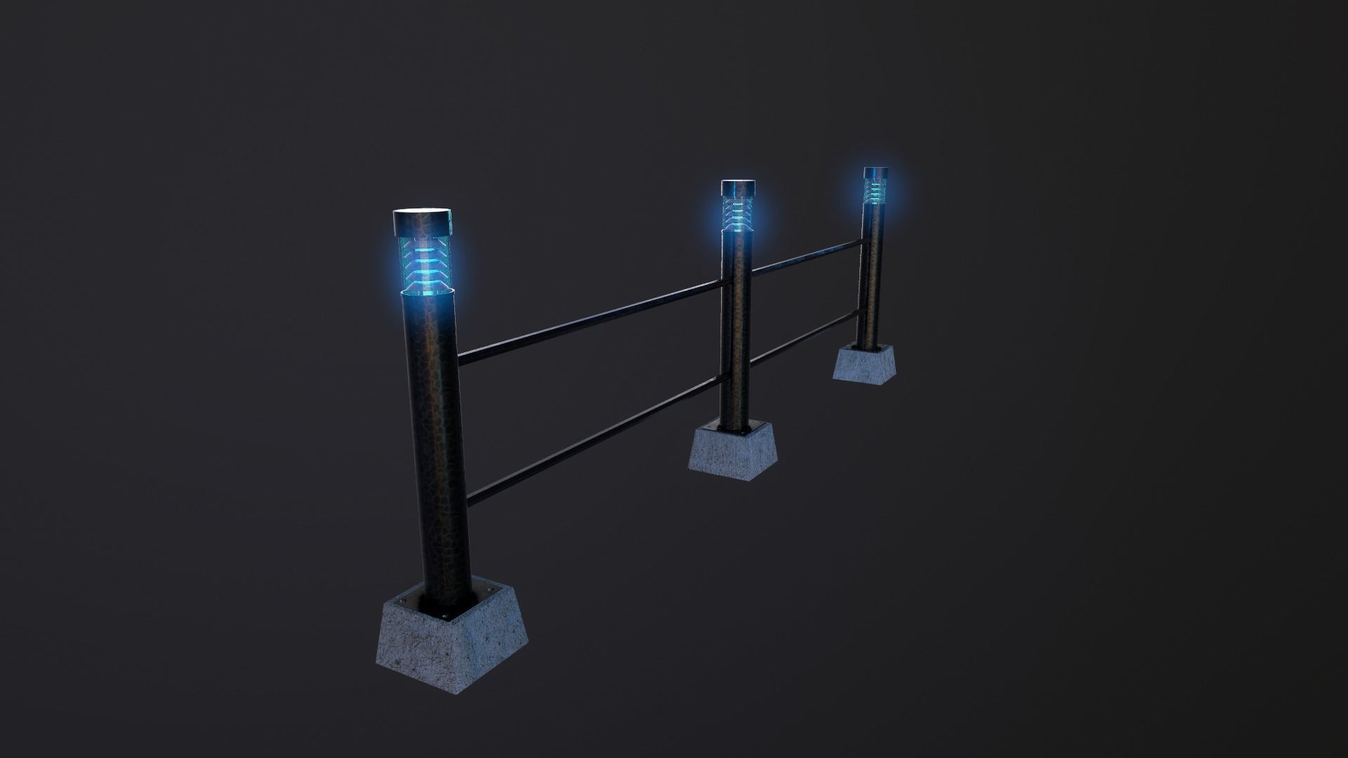 Garden Lights Low-poly 3D model_4