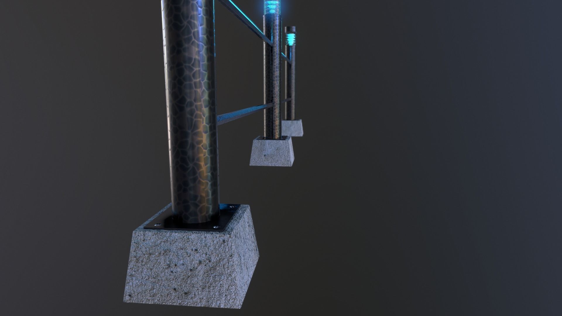 Garden Lights Low-poly 3D model_7