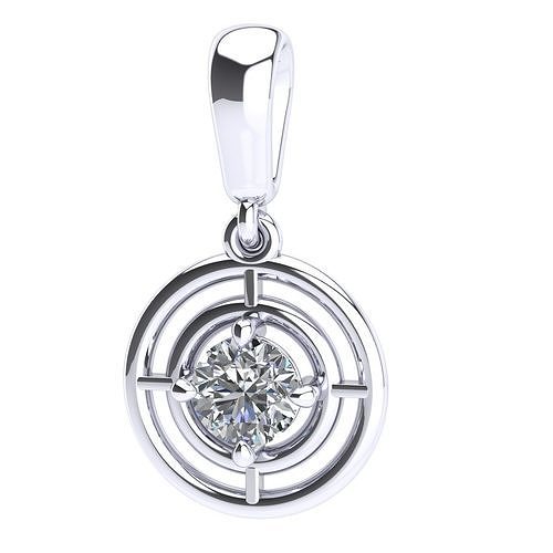 pendant solitary jewel with round diamond 1 stones 3D print model