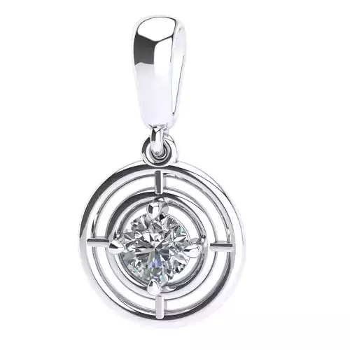 pendant solitary jewel with round diamond 1 stones